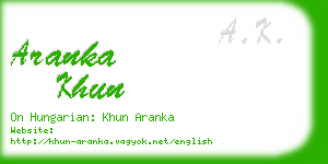 aranka khun business card